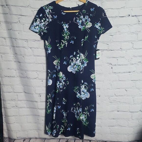 JH Navy Blue Floral Dress - Picture 1 of 12